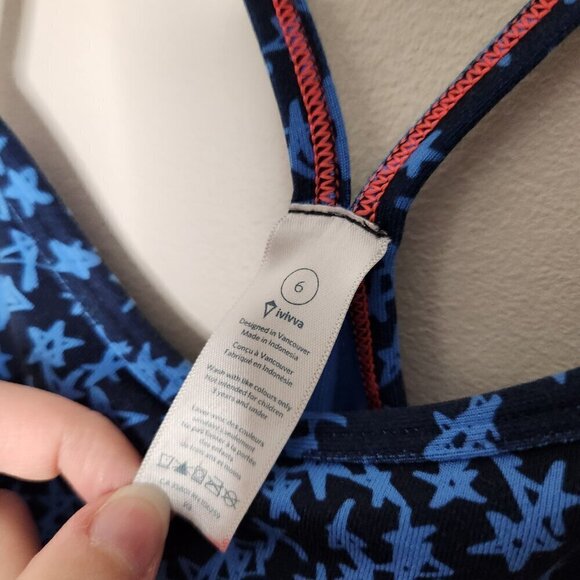 IVIVVA Blue Star Print Racerback Athletic Tank Top - Picture 3 of 5